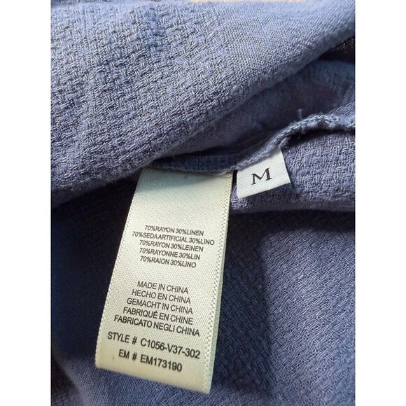 Anthropologie NWT Cloth & Stone Blue Button Down Textured Shirt Medium - Picture 4 of 7